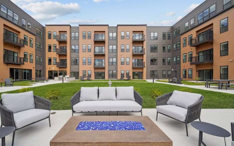 fire pit by courtyard area